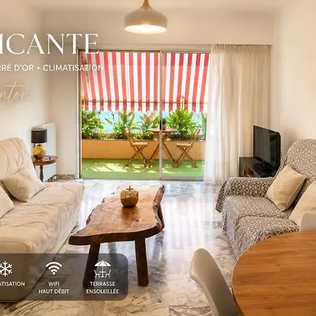 L Alicante Carre D'or 2 Pieces Terrasse Climatise مينتون